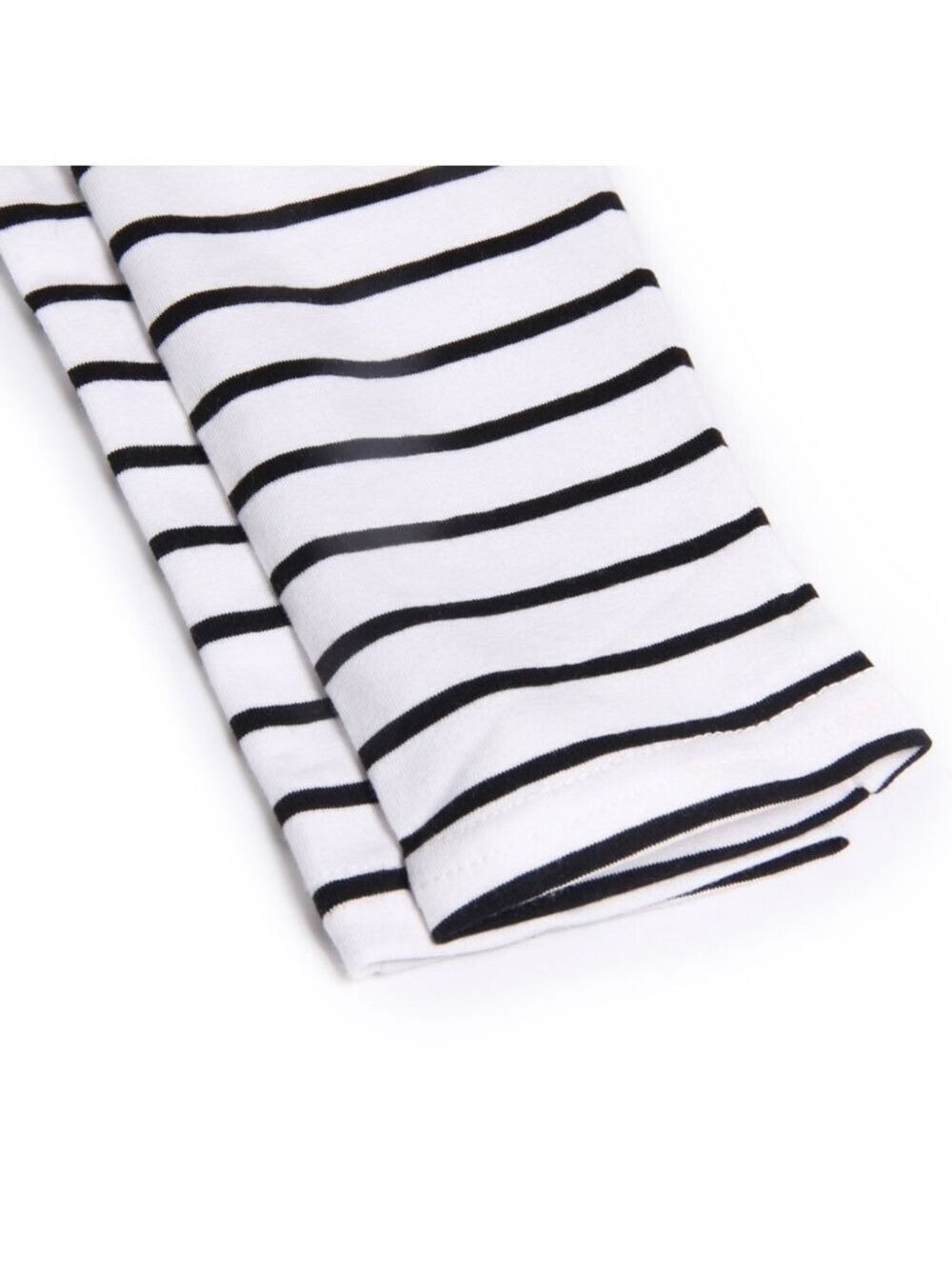 GUESS Black and White Striped Long Sleeve Fit and Flare Dress - Picture 9 of 14